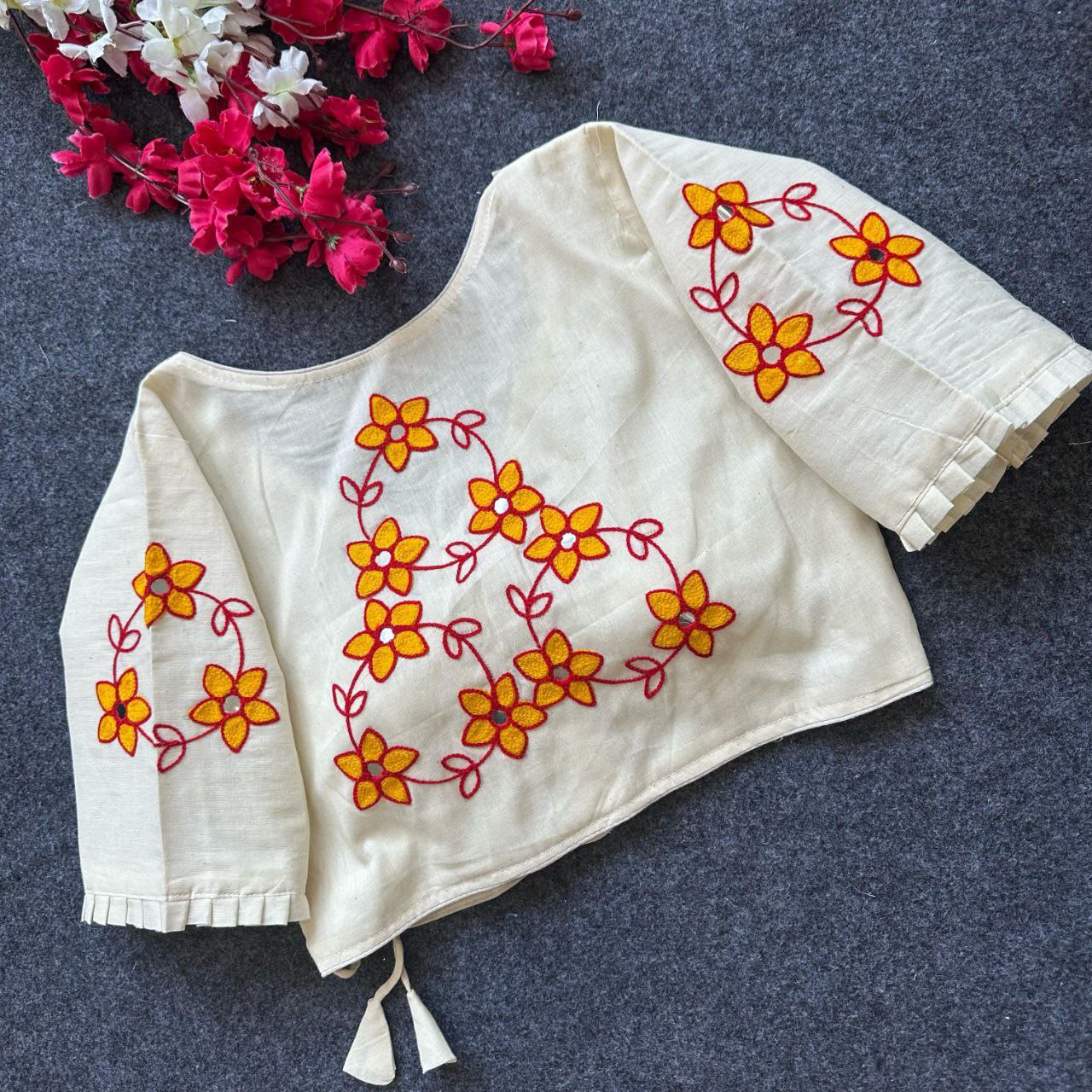 Designer Khadi Cotton Angrakha Style Blouse